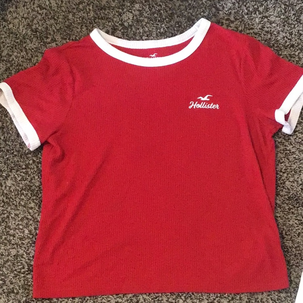 I am selling this red and white Hollister top.
